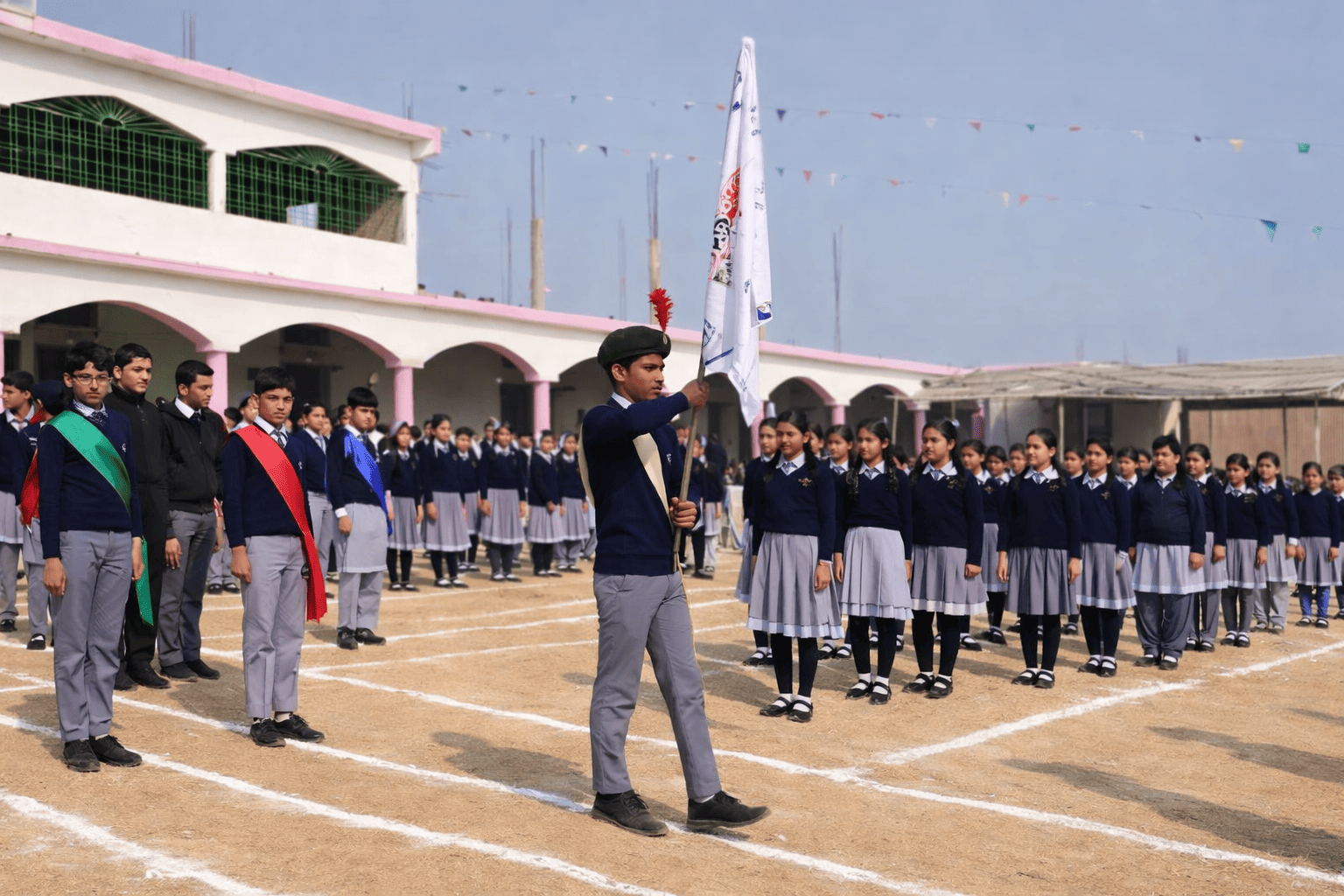 Parade with Flag and Sashes